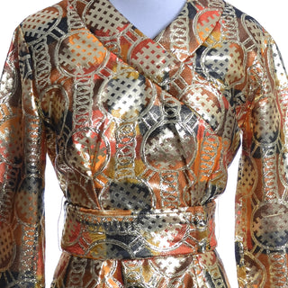 1970's Gold Metallic Krist Vintage Dress Never Worn - Dressing Vintage