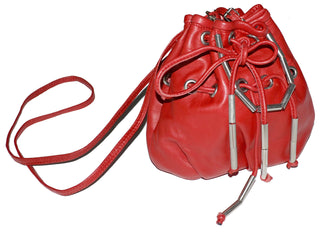 1980's La Bagagerie Jean Marlaix Vintage Red Leather Handbag - Dressing Vintage