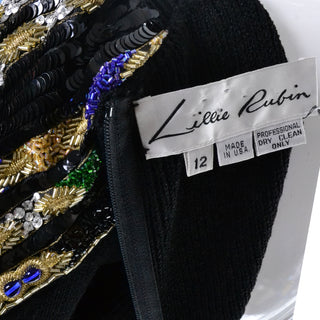 Glam Lillie Rubin Vintage Dress 1980s Beaded Knit