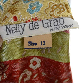 1950s Vintage Nelly de Grab New York Gold Brocade Floral 2 Piece Dress - Dressing Vintage