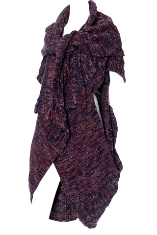Vintage Nikos Handwoven Wool Long Sweater And Shawl Scarf 2 PC Set