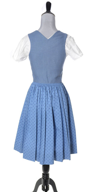 1950's 3 Piece Lanz of Salzburg Wien Innsbruck Austria Blue Dirndl Dress - Dressing Vintage