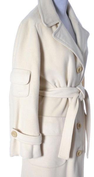 1970's Pierre Cardin Ivory Cashmere Vintage Trench Coat I Magnin SOLD - Dressing Vintage