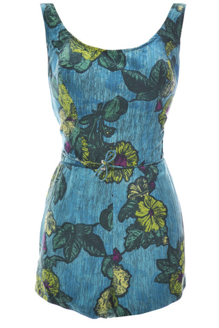 Rose Marie Reid vintage one piece swimsuit floral romper - Dressing Vintage