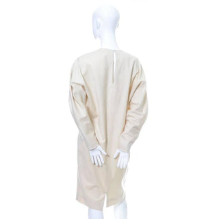 Vintage 80's Cream Shamask Original Wool Vintage Dress Size 6/8