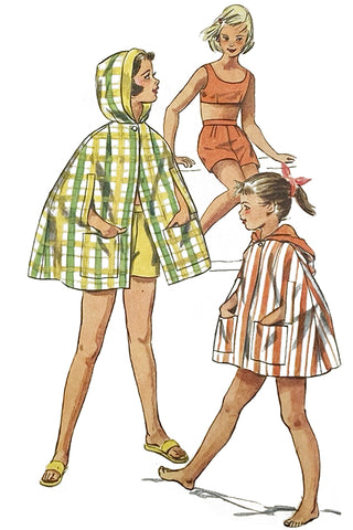 Simplicity 2100 Girls Vintage 1950s Sewing Pattern Crop Top Shorts & Cape