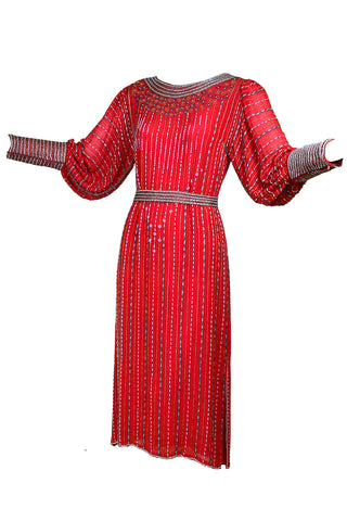 1980s Silk Beaded Dress in 1920s Flapper Style