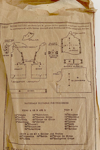 3931 1920s Sewing Pattern Standard New Idea Designer Pattern 