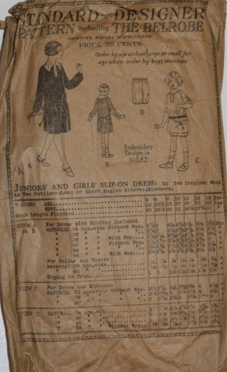 1920's Standard New Idea Designer Girls Vintage Dress Pattern - Dressing Vintage