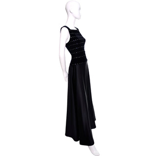 1990s Black Tadashi Vintage Evening Gown Long Dress
