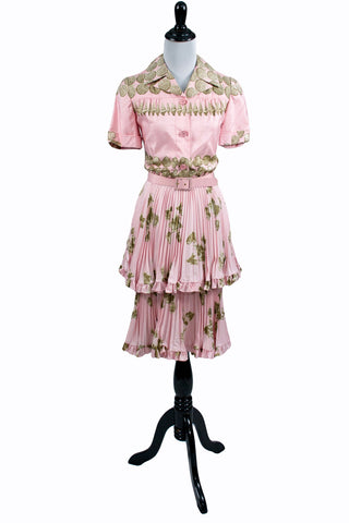 Rare Valentino vintage pink silk seashell dress - Dressing Vintage
