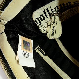 Vintage John Galliano Gazzette Newsprint Leather Bag Authentic