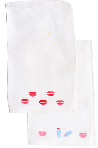 Vintage Lipstick Blotter Hankies Handkerchiefs