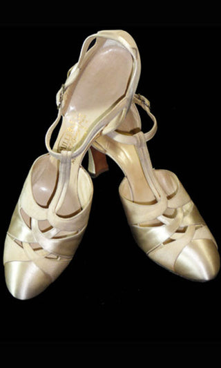 1930s I Miller Vintage Wedding Shoes in Original Box 7AAA SOLD - Dressing Vintage