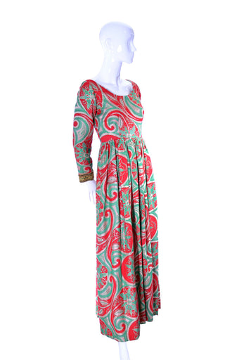 1960s Oscar de la Renta Rare Metallic Designer Vintage Dress - Dressing Vintage