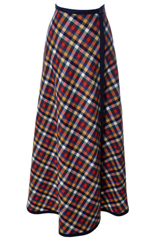 1960's Pendleton Knockabouts Red Plaid Wrap Vintage Maxi Skirt - Dressing Vintage