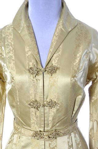 1950s Gold Satin Vintage Hostess Gown - Dressing Vintage