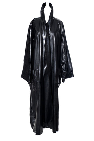 1980s Black Slick Krizia Vintage Rain Coat - Dressing Vintage