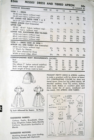 Advance 8366 Vintage Dress Pattern 34B Uncut - Dressing Vintage