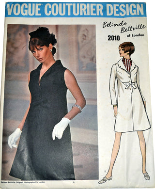 Belinda Bellville Vintage Vogue Couturier 2010 Pattern 1960s Dress Uncut 44B - Dressing Vintage