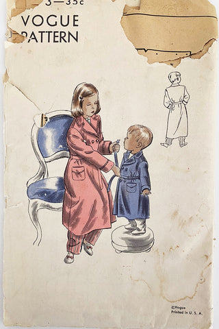 Vogue 2473 Vintage Childs Bathrobe Sewing Pattern