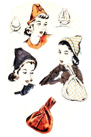 Vintage Vogue hat pattern 9837 1940s hats and handbags - Dressing Vintage