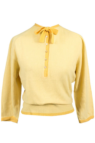 Vintage Coleraine pure cashmere 1950s sweater with tie at the neck from the 1950s