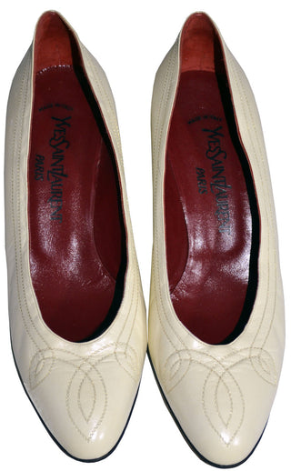 1970's Ivory Yves Saint Laurent Shoes 8.5 - Dressing Vintage