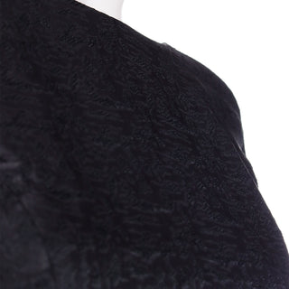 Textured vintage black embroidered 1960s dress