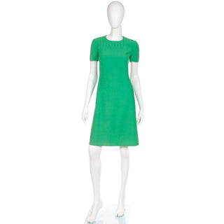 1960s Vintage Guido Ruggeri Green Short Sleeve Dress