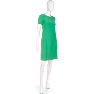 1960s Vintage Guido Ruggeri Bold Green Short Sleeve Day Dress