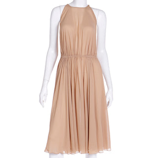 1975 Halston Vintage Halter Dress & Cape Evening Ensemble