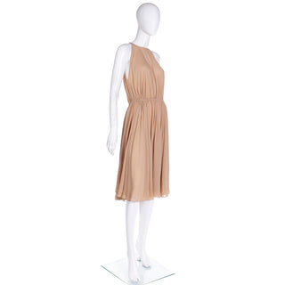 1975 Halston Vintage Halter Dress & Cape Silk Evening Ensemble