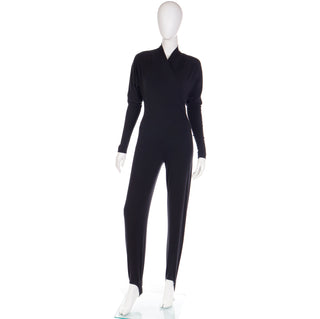 1980's Norma Kamali Vintage Black Jumpsuit with Stirrups