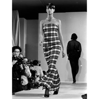 F/W 1989 Isaac Mizrahi Extreme Kilt Long Dress on the Runway