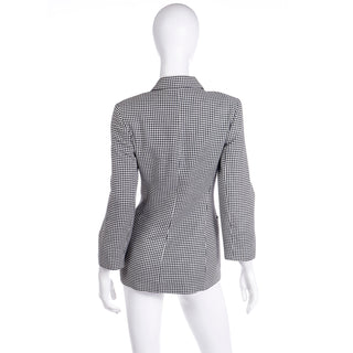 Vintage 1990s Isaac Mizrahi Black and White Checked Blazer Jacket