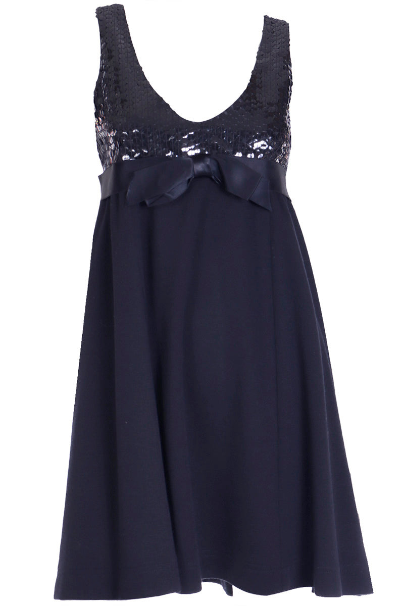 Isaac Mizrahi Vintage F/W 1994 Black Evening Sequins & Bow Mini Dress Modig Isaac Mizrahi Vintage F/W 1994 Black Evening Sequins & Bow Mini Dress Modig
