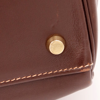 Hermes Kelly 35 Retourne in Havane Gulliver Leather with Rose Poudre Stitching with brass feet