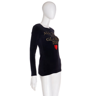 Moschino Vintage All This and Glamour Too Black Gold & Red Top S/M