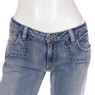 2000s Vintage Antik Denim Vintage Low Rise Denim Jeans w Appliques & Embroidery