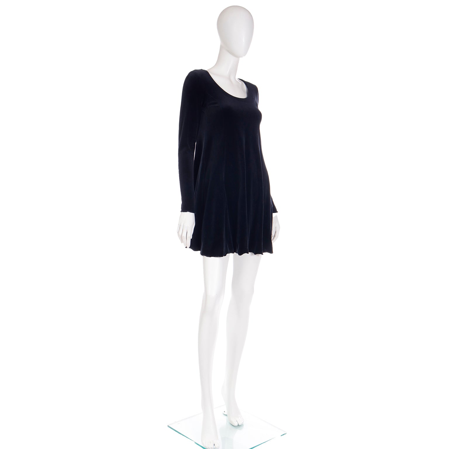2000s Betsey Johnson Vintage Black Velvet Mini Dress 2000s Betsey Johnson Vintage Black Velvet Mini Dress