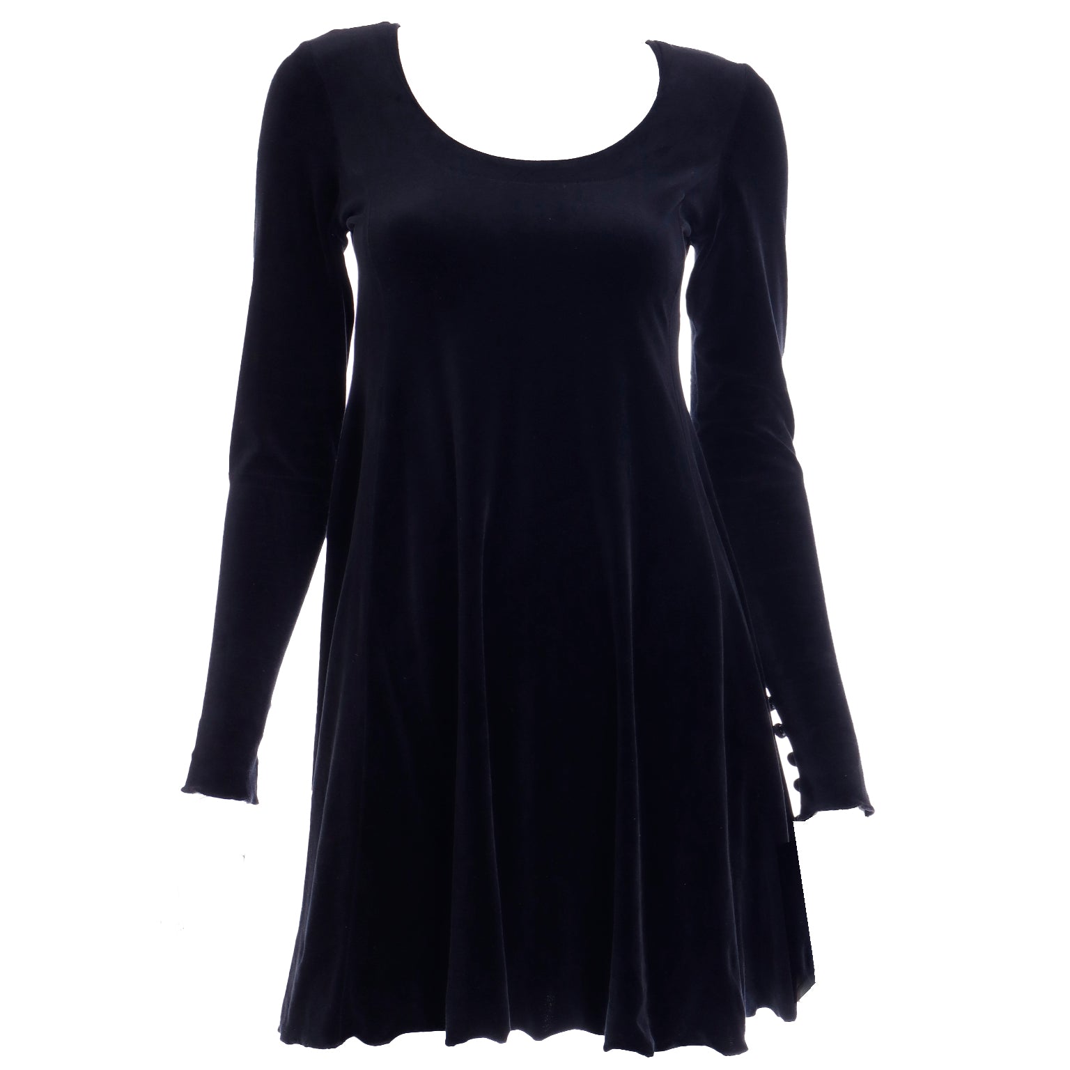 2000s Betsey Johnson Vintage Black Velvet Mini Dress Modig 2000s Betsey Johnson Vintage Black Velvet Mini Dress Modig