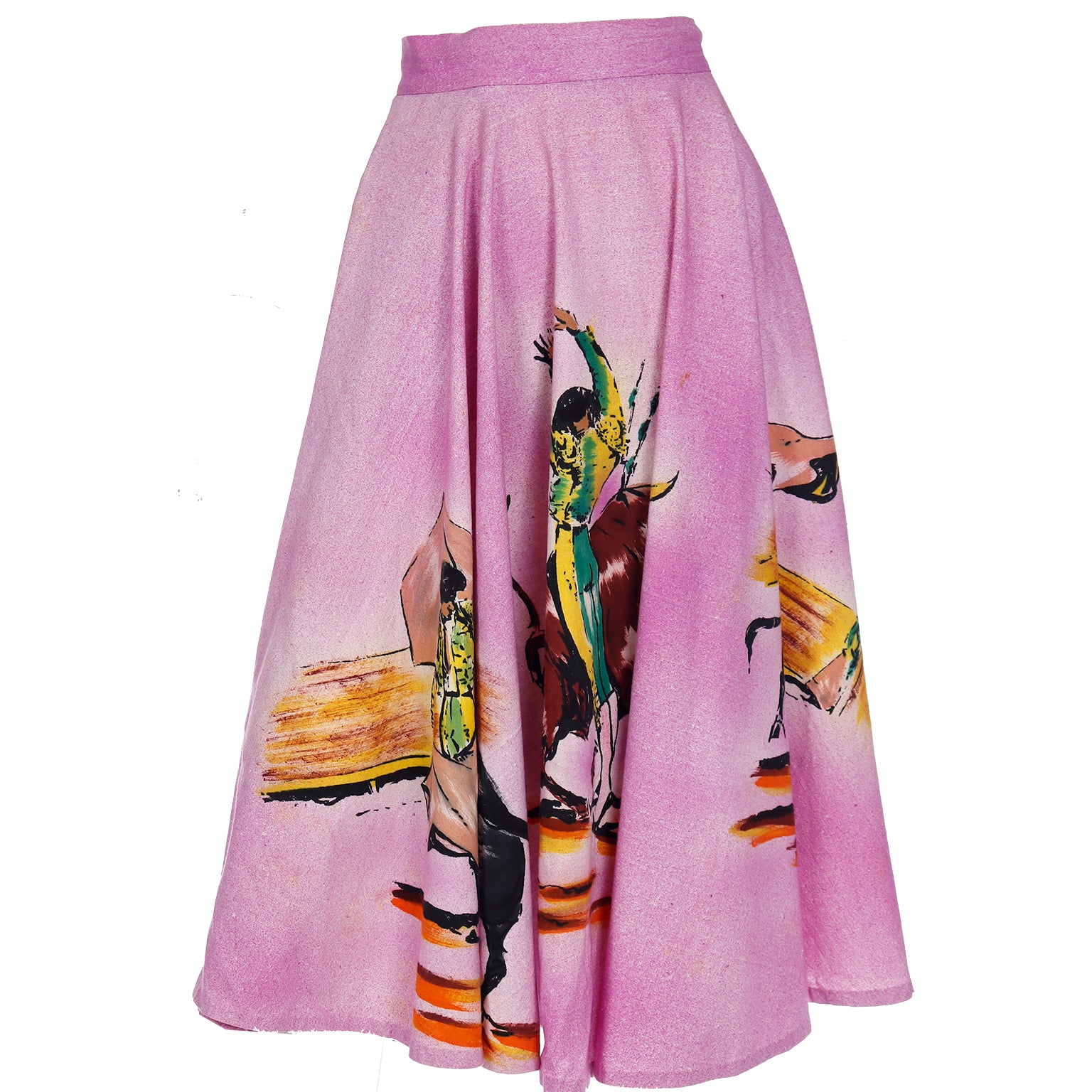 1950s Purple Mexican Bullfighter Theme Full Circle Skirt – Modig