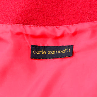 1990s Carla Zampatti Red Asymmetrical Lined Evening Dress