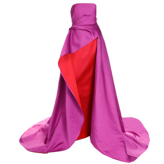 2022 Carolina Herrera Deadstock Strapless Red & Purple Evening Runway Dress $5990 NWT