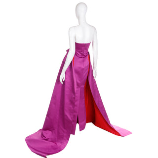 New 2022 Carolina Herrera Deadstock Strapless Red & Purple Evening Dress w $5990 tags