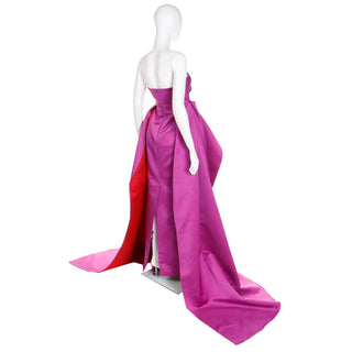 New 2022 Carolina Herrera Deadstock Strapless Red & Purple Evening Dress $5990 w Tags