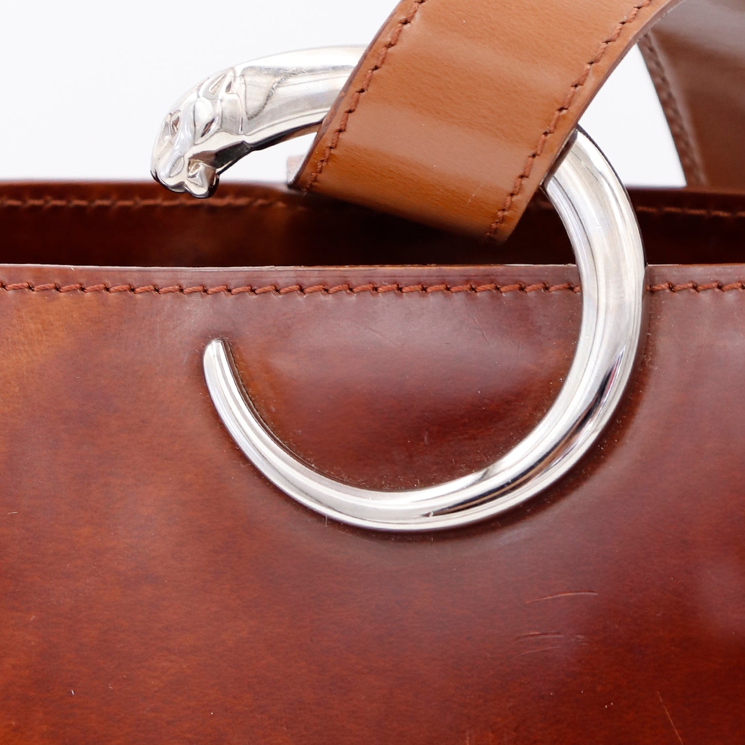 Vintage Cartier Brown Leather Panthere Shoulder Side Bag or Backpack – Modig