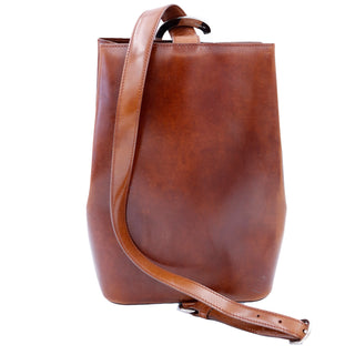 1990s Cartier Brown Leather Panthere Shoulder Side Bag or Backpack with adjustable strap