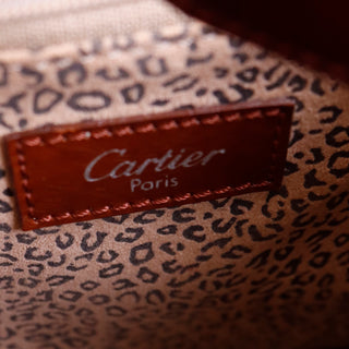 Vintage 1990s Cartier Paris Brown Leather Panthere Shoulder Side Bag or Backpack
